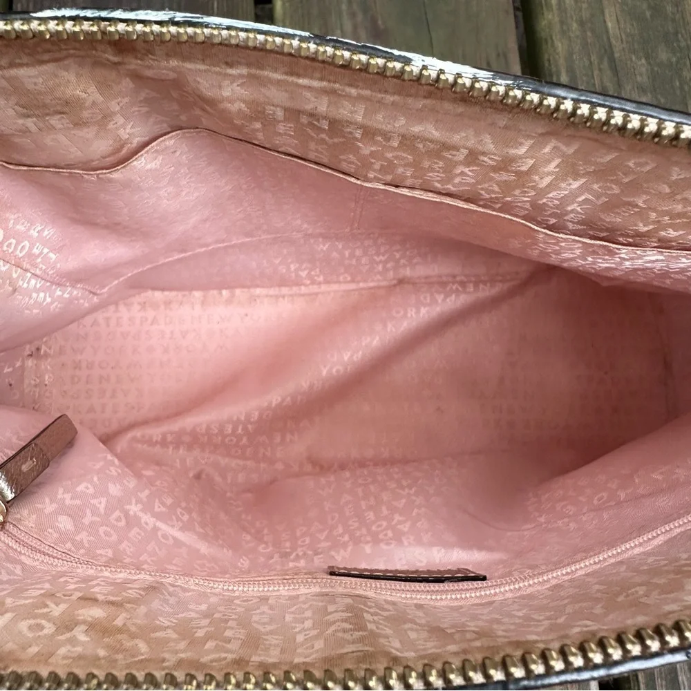 Kate Spade Wellesley Rachelle Satchel Rose‎ Gold Pebbled Leather Purse Handbag